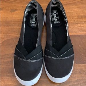 Keds black slip ons Size 8